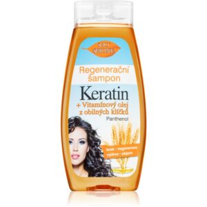 Bione Cosmetics Keratin + Obilné klíčky regeneračný šampón pre všetky typy vlasov 400 ml