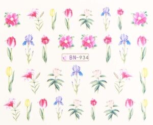 Vodonálepky s motívmi kvetov BN-934