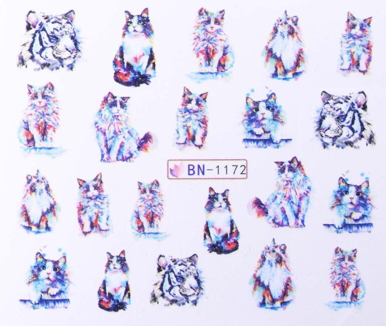 Vodonálepky s motívmi mačiek BN-1172