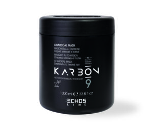 Echosline Karbon 9 Mask - maska s aktívnym uhlím pre poškodené a chemicky ošetrené vlasy 1000 ml